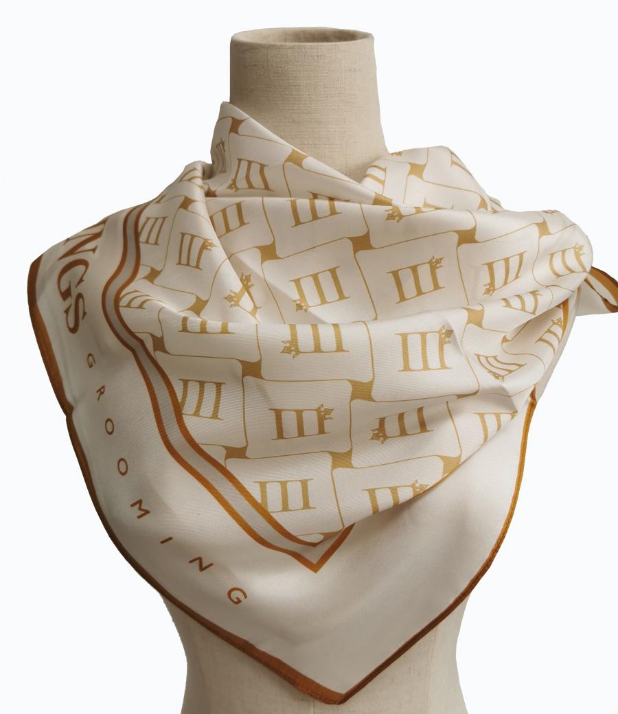 Customized square Silk Scarf Woman Silk Scarves 90x90cm бежевый