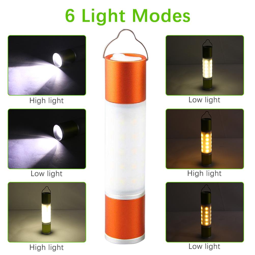 LED Telescopic Flashlight USB Rechargeable Camping Tent Light Portable Lantern Flashlight for Camping Hiking Emergency Outage