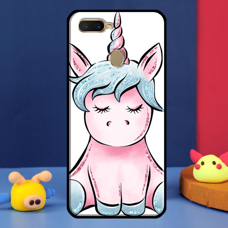 Cute Rainbow Unicorn Case For Oppo A16 A76 A96 A58 A78 A98 A5 A9 A91 A15 A17 A77 A52 A72 A74 A94 A54S A57S Cover