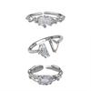 Light Luxury Women'S Niche Design Sense, High Sense, Exquisite Cold Wind, Diamond-Encrusted Zir*****Pen Ring Set, French Style
