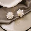 Damen Perlen Blütenkugel Ohrringe Lange Blumenkugel Ohrringe DIY Ohrbügel Party Schmuck