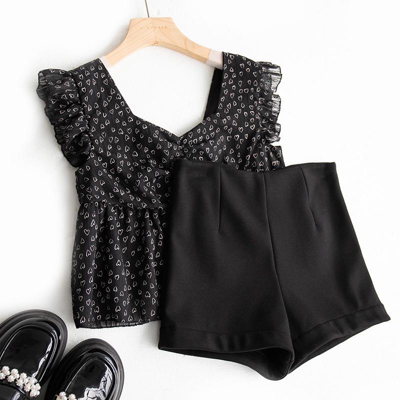 2024 New Style High-Waisted A-Line Black Shorts for Women - Slimming, Spicy American Summer Look