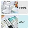 Kitchen Plate Organizer Adjustable Dish Storage Rack Plastic Pot Lid Holders Dishes Draining Storage Holder Kitchen Accessories