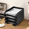 RAIN QUEEN A4 Letter Tray, Black, 4-Tier Vertical Desktop Storage Rack, Document Shelf, Small Item Storage, Desk Tray, File Storage, Newspapers,