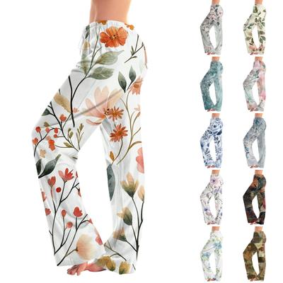 Damenmode Lockere, lässige Freizeithose mit Blumenmuster