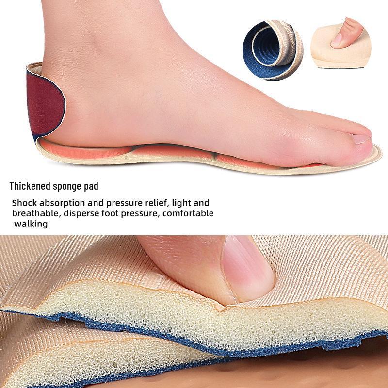 2-in-1 Breathable Non-Slip Massage Heel Sticker with Shock-Absorbing Sponge Insole, Sweat-Absorbing, 5D Design