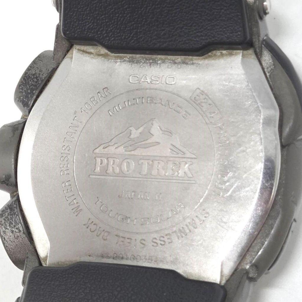 Used CASIO Casio Pro Trek PAW-5100T Solar Watch Stainless Metal Ana-Digi Men's Working Item Used008560