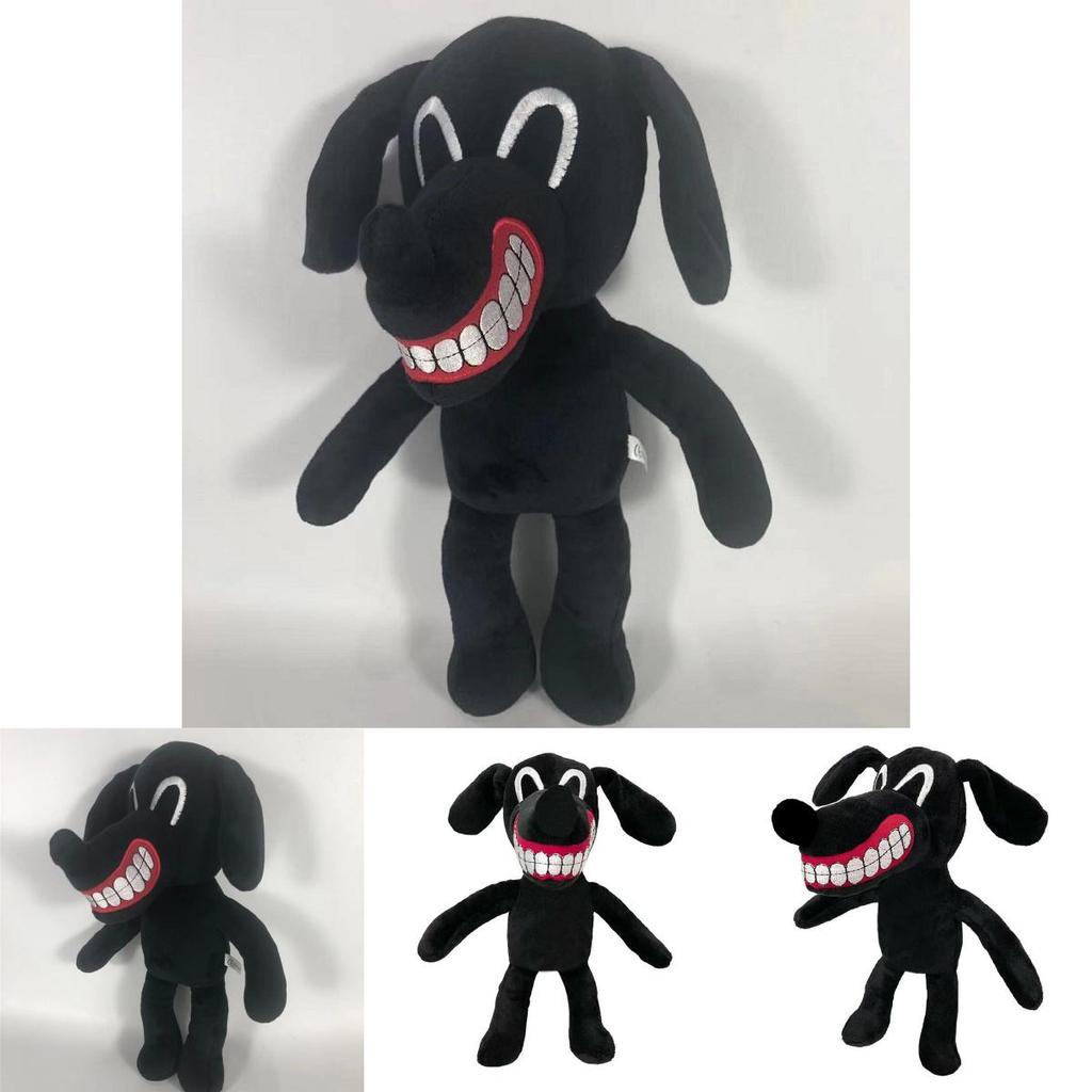 Mjuk och gosig tecknad Siren Head skräck svart hund plyschdocka Perfekt julklapp