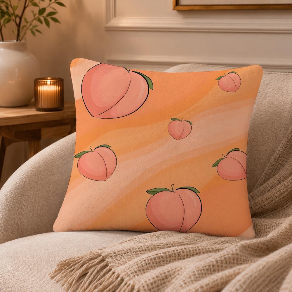 Peach Cushion Cover Anti-dustmite Pillowcase Invisible zipper silky short plush Sofa cushion cover