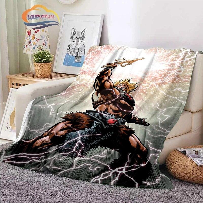 Science Fiction Adventure Cartoon Masters of the Universe Cashmere Blanket 3D Printed He-Man Cartoon Flannel Bedspread Camping