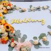 Creative Wedding Car Decoration: English Letter Floral Crescent with Suction Cup