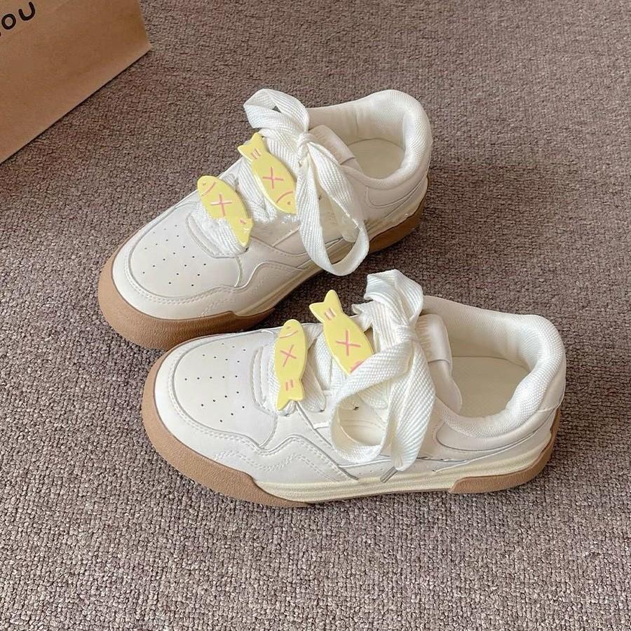 Campus Style Platform White Shoes Versatile Student Casual Board Shoes Women's New Spring and Autumn Bread Shoes