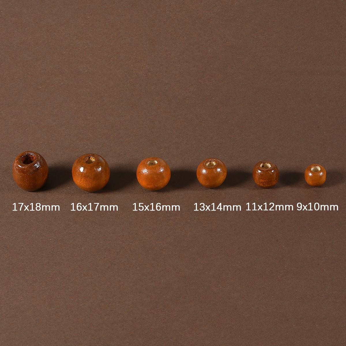 

50 шт., свободные бусины из натурального дерева с большими отверстиями, деревянные круглые бусины для изготовления ювелирных изделий, браслет, ожерелье, аксессуары, поделки своими руками 16x17mm 50pcs светло-коричневого