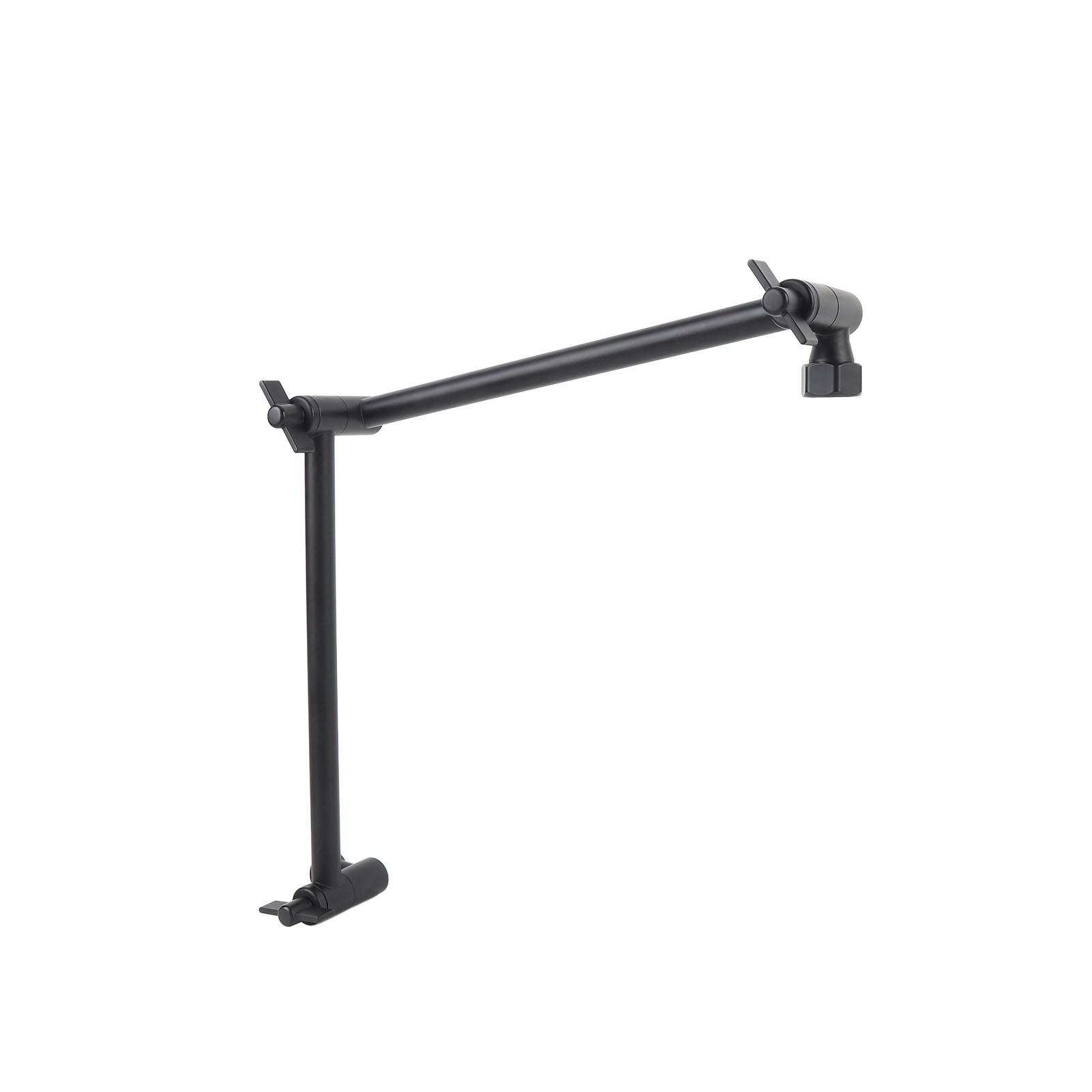 

18in Shower Extension Arm Shower Head Extender Adjustable Angle Height Adjustable for US Standard Rain Handheld Shower Matte Black