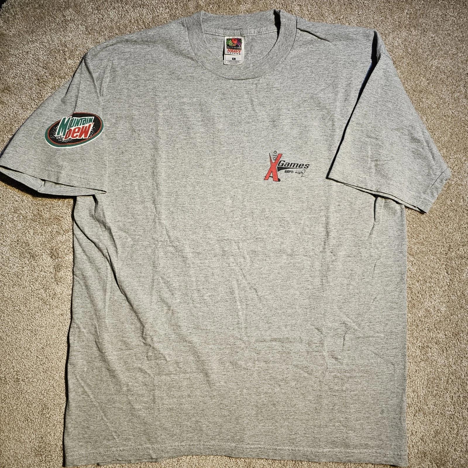 

Vtg 90s Y2k X-Games ESPN Mountain Dew Mens XL Promo T-shirt Extreme Skate Grunge S
