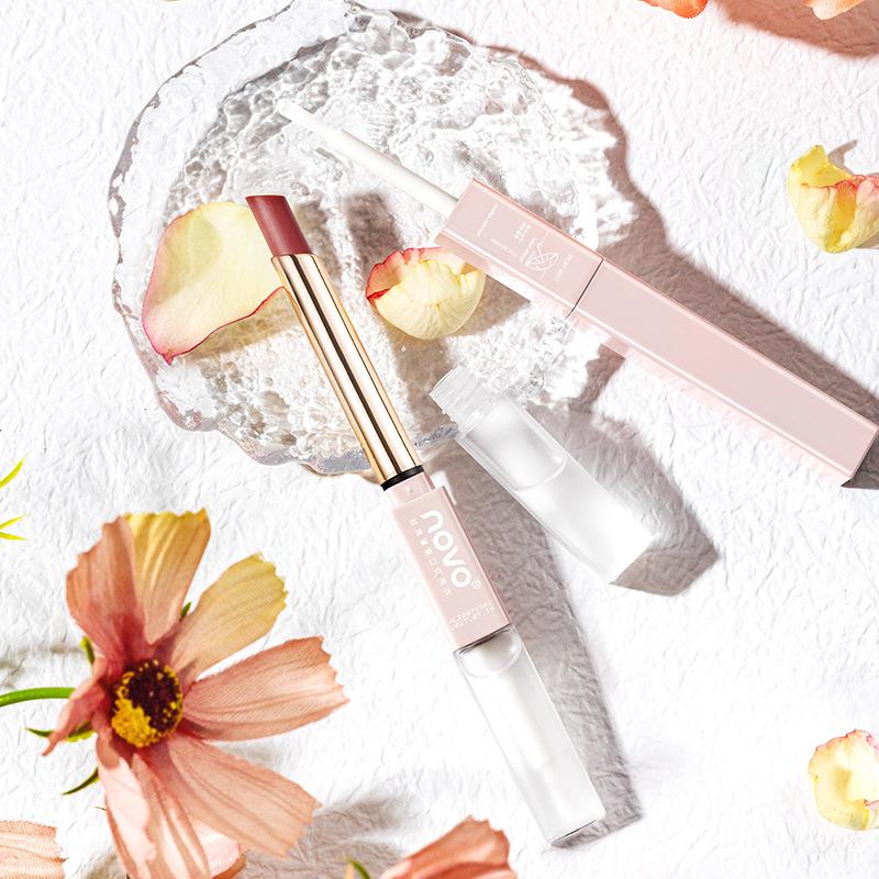 NOVO5753 Silky Mist Waterproof Lipstick: Long-Wearing, One-Swipe, Transfer-Resistant.