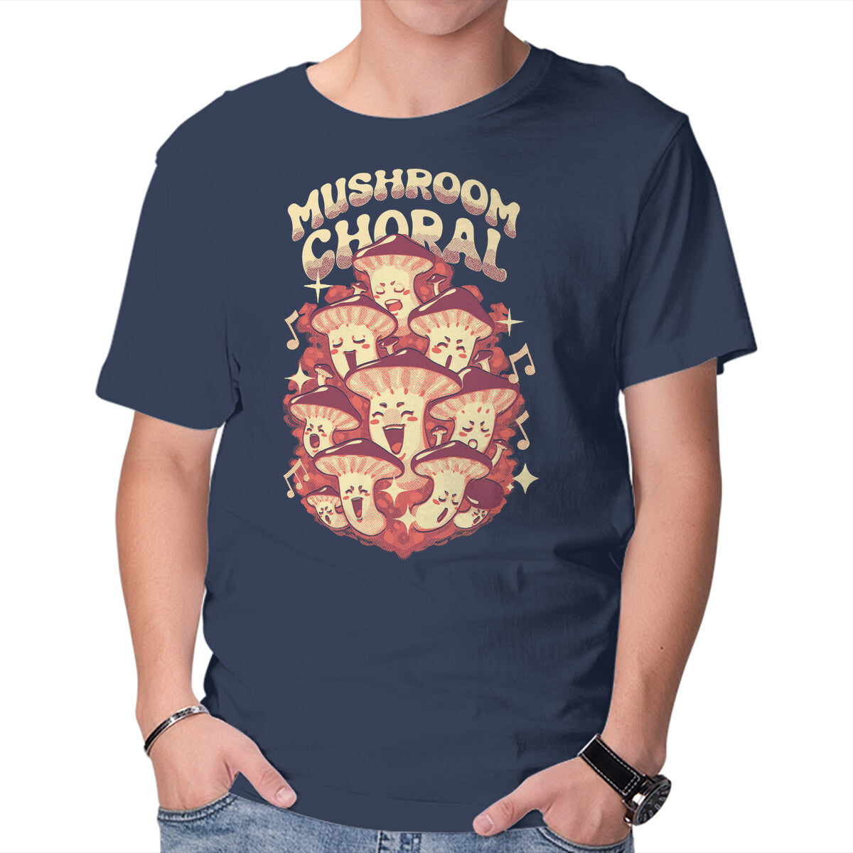 Unisex Crew Neck T-Shirt Mushroom Choral Graphic Short Sleeve Casual Tee L