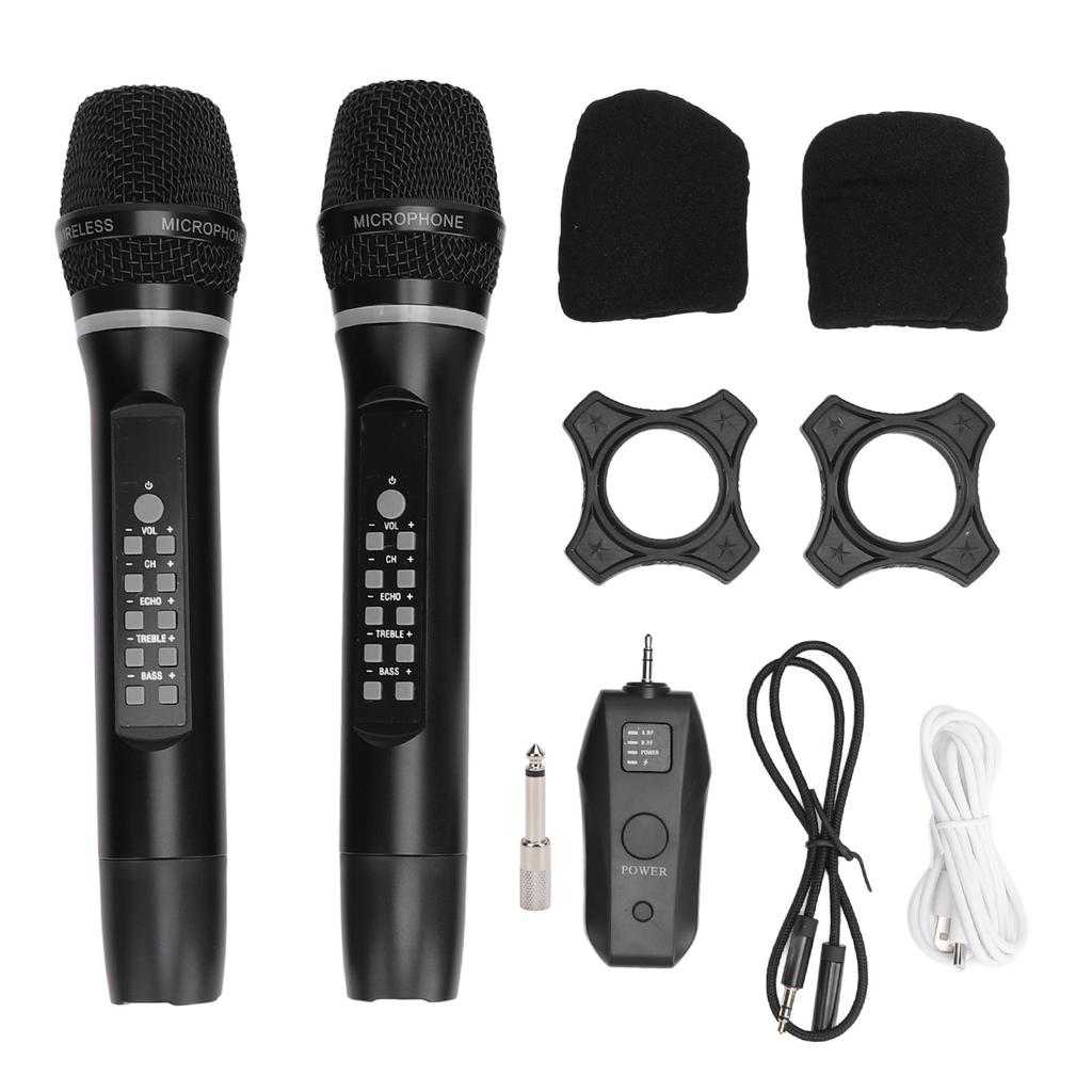 Wireless Microphone Dual Handheld Cordless Dynamic Mic System Wireless Karaoke Bluetooth Microphone for Home Outdoor