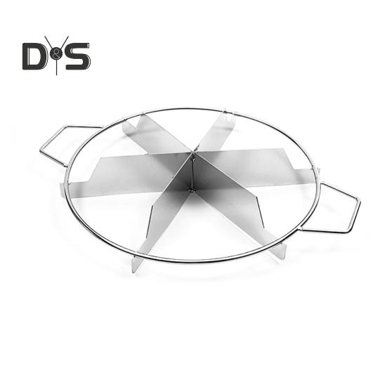 Pancake Cutter Stainless Steel Pie Slicer Rust Proof Cake Divider with Side Handle 6 Grids Pie Cutter Press for Baking