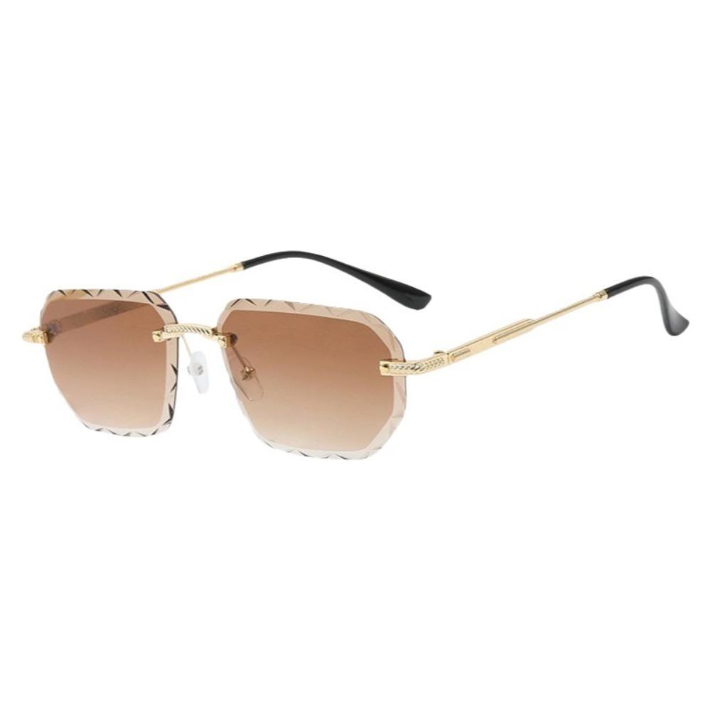 Frameless Rimless Sunglasses Square Driving Eyewear Retro Men Sunglasses  Female