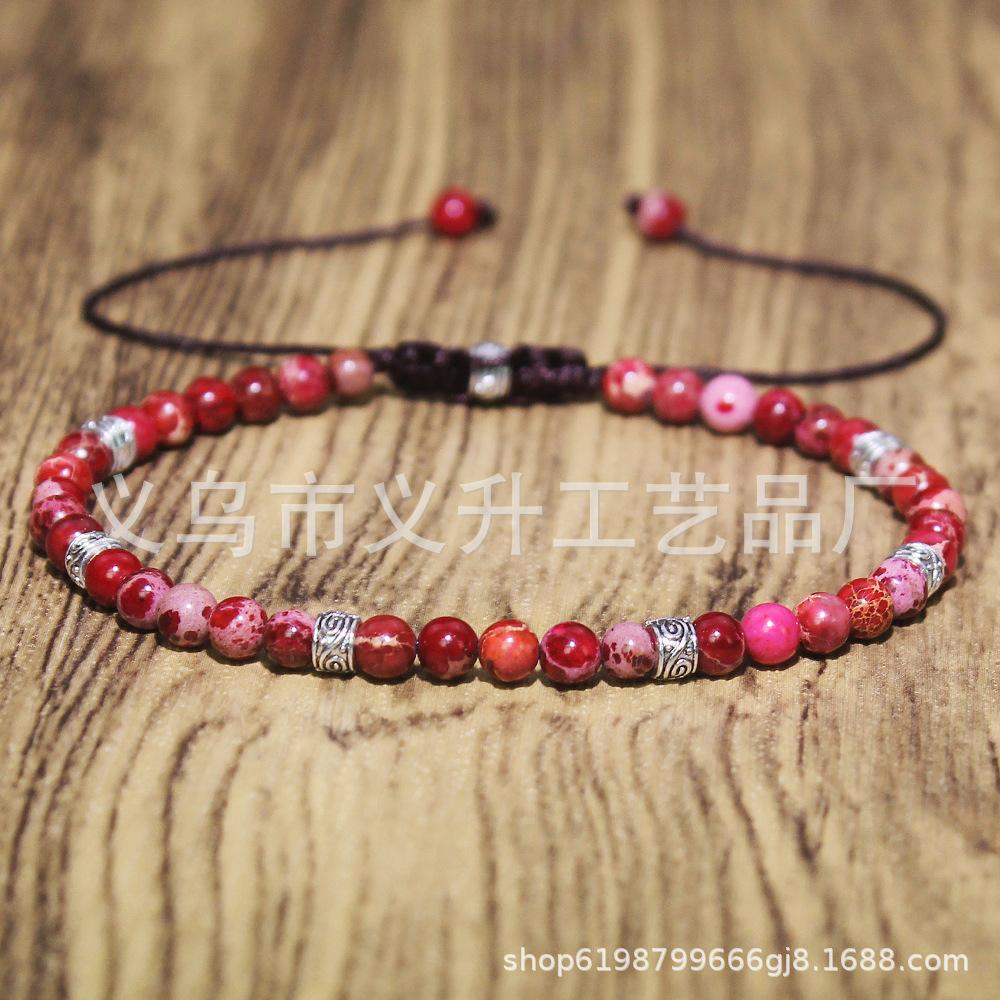 Naturstein-Armbänder für Frauen, handgefertigt, geflochtene Perlenarmbänder, heilende Meditation, Balance, Yoga, zierliche Handkette