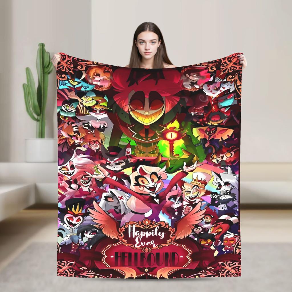 VOX H-Hazbin Hotel Alastor Game Flannel Blankets Super Soft Throw Blanket for Home Decor Office Print Bedspread Sofa Bed Cover