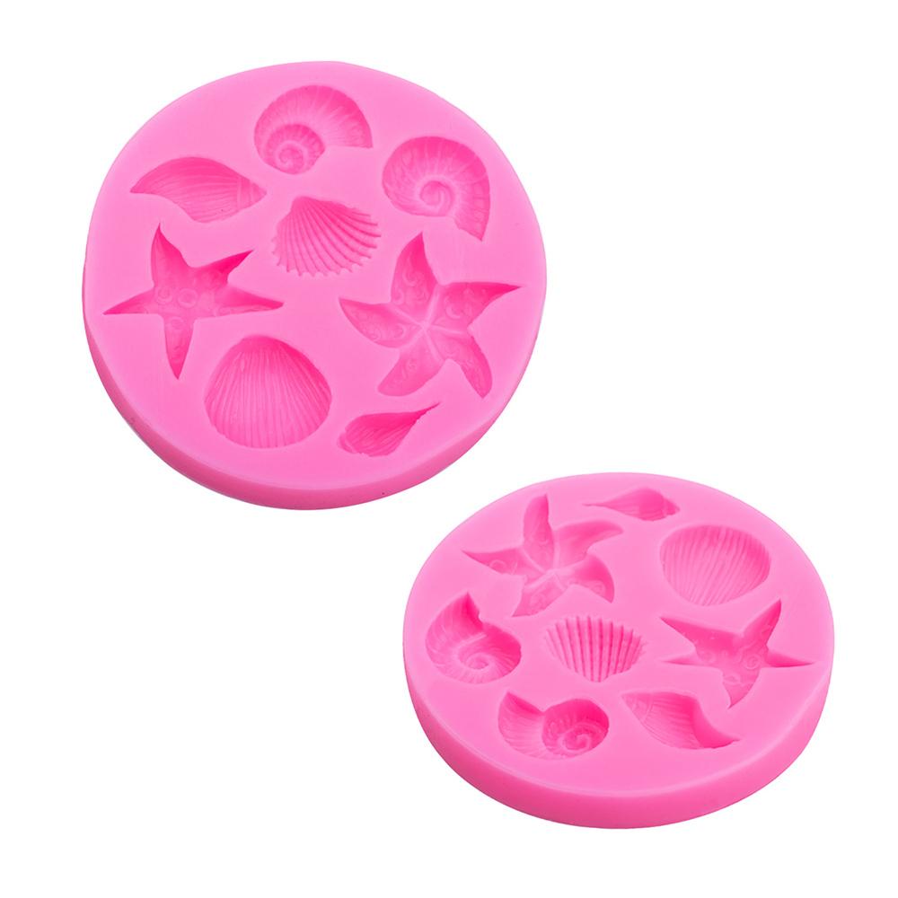 Silicone World DIY Shell Starfish Conch Silicone Chocolate Mold Baking Mold Fondant Cake Decorating Tools Clay Resin Art Moulds