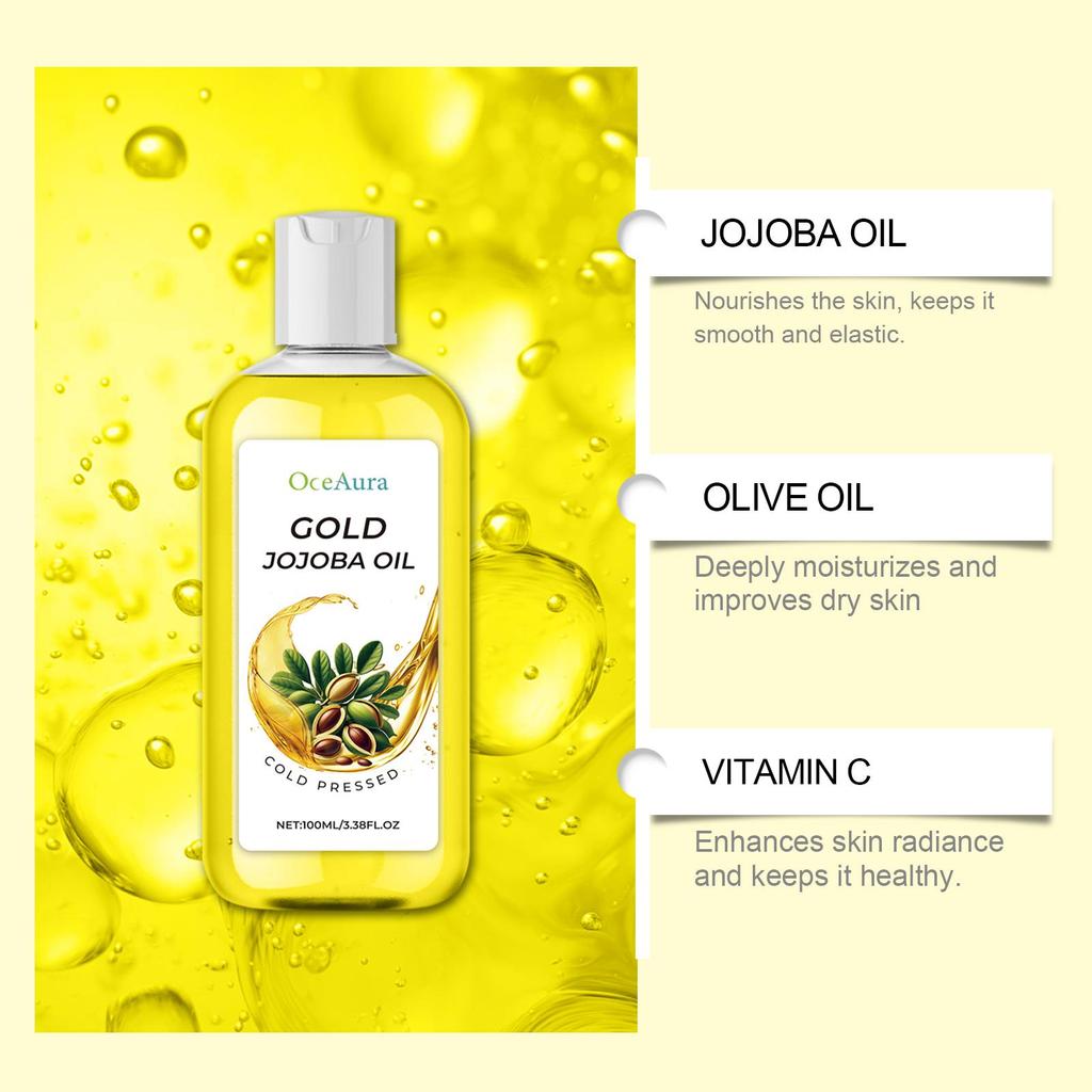 Bio-Jojobaöl Reduziert Frizz Spliss Haarbruch Nährende Wurzelglättende Hainessenz Porenverkleinernd Zarte Hautpflege Serum