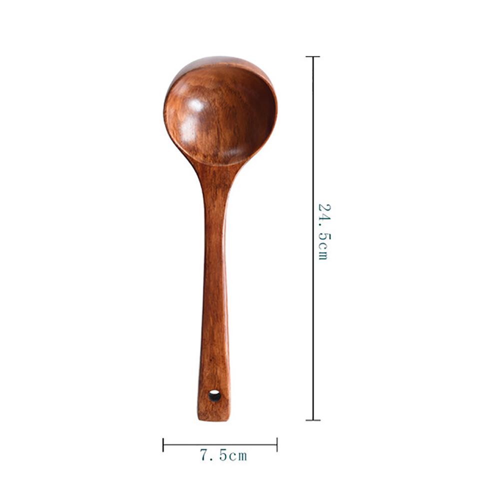 Long Wooden Soup Handle Kitchen Tableware Porridge Cooking Tool