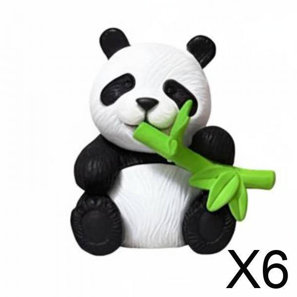 2 Panda Figures, Toy, Miniature Figure, Collectible, PVC, Farm, Easy to Clean, Realistic Look for