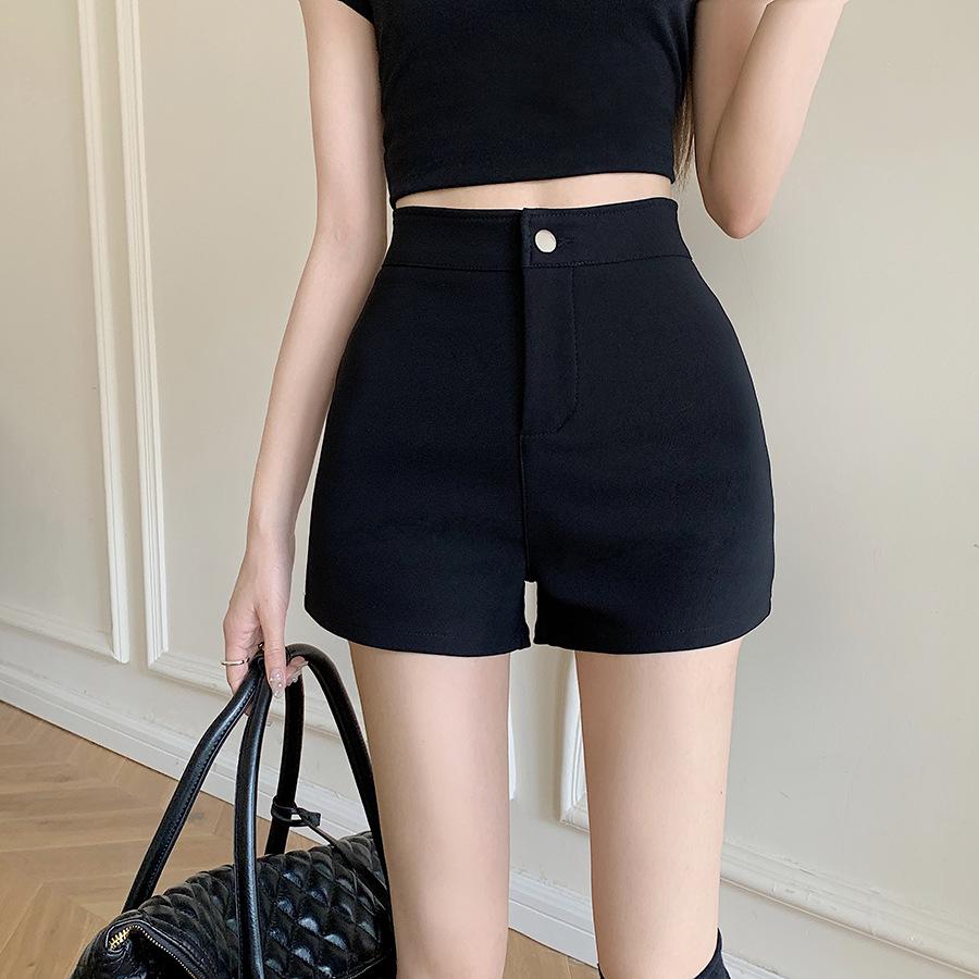 

2024 Summer High-Waist Spicy Girl A-line Black Slimming Shorts S