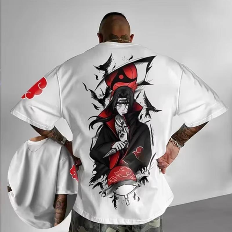 Maglietta Naruto Uchiha Itachi Organizzazione Alba Uomo Stampa Pattern Anime Manica Corta Moda Alta Qualità Tendenza Cotone Top