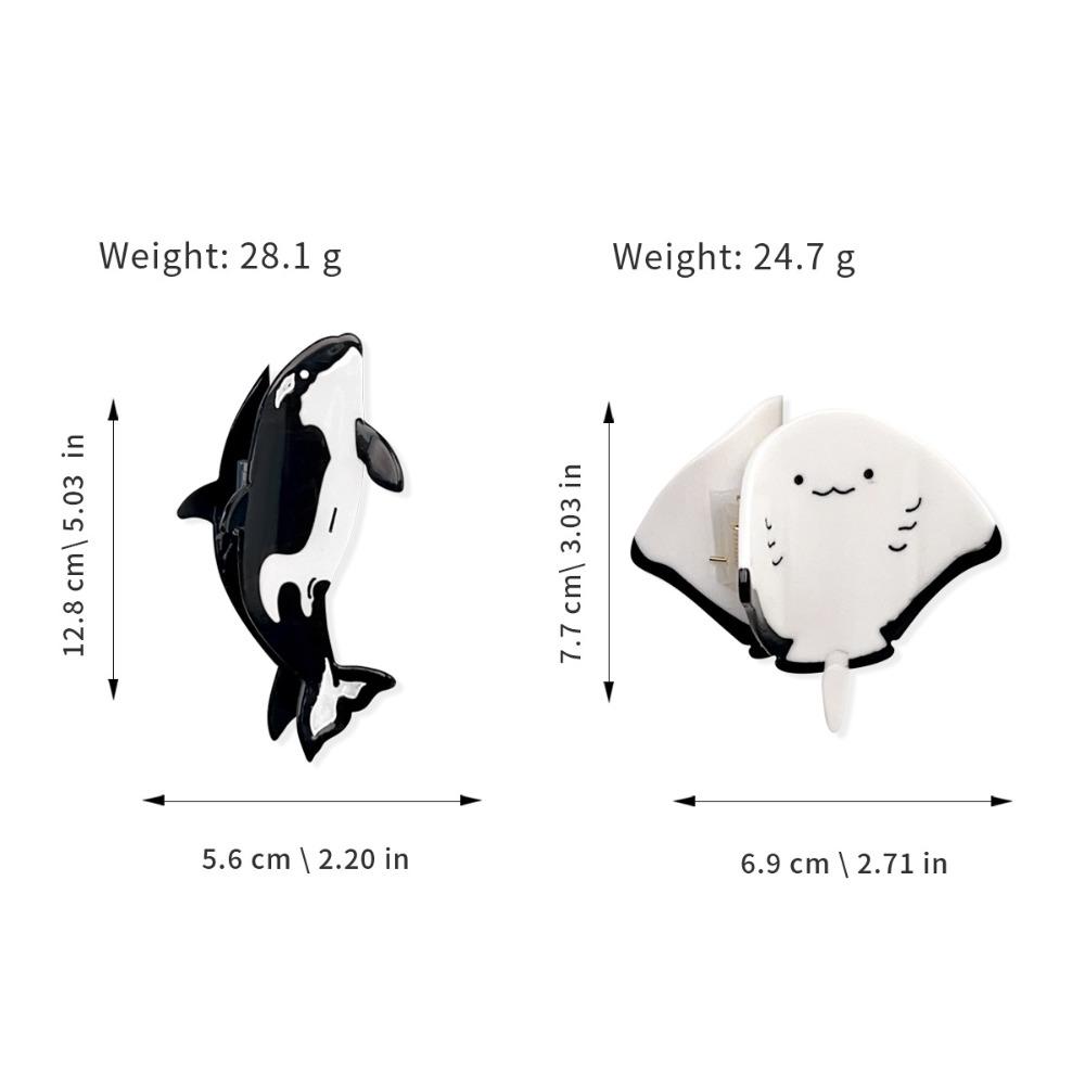 Acetic Acid Manta Ray Hair Clip Fish Cartoon Killer Whale Hair Claw Creative Ocean Series Acetate Marine Organism Hairpin Girls