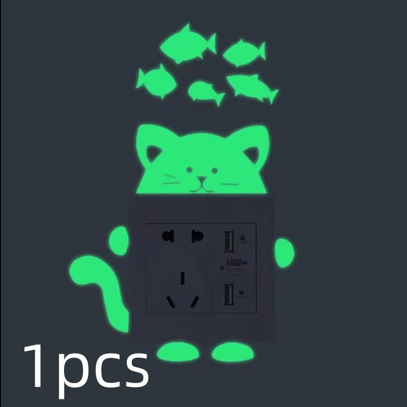 Luminous Switch Stickers Glow In The Dark Decorative Sticker Kids Room Cartoon Cat Dog Fairy Star Pvc Wall Home Decoration 2026
