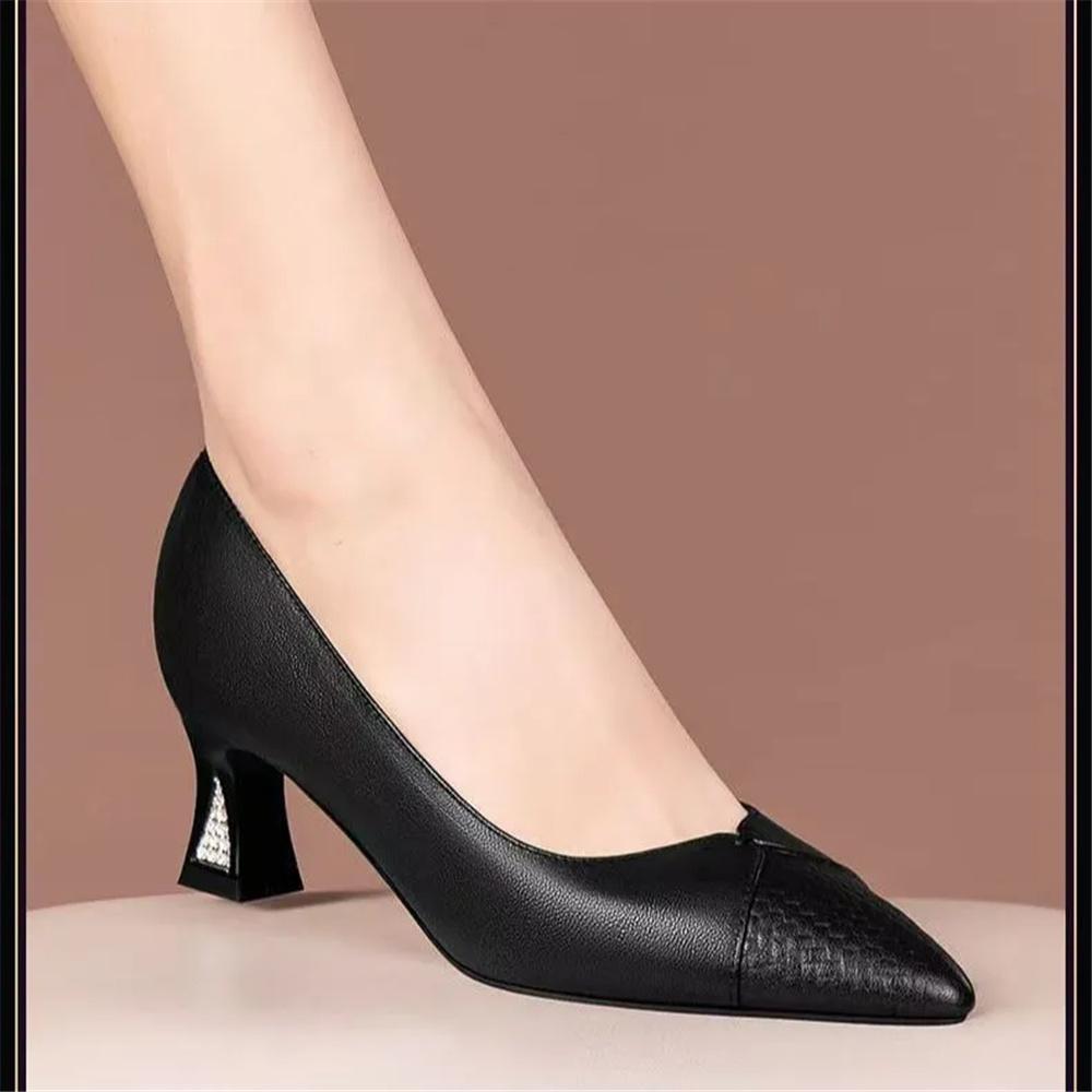 sapatos femininas women classic wine red spring slip on square heel shoes for sexy party lady office work shoes ab665