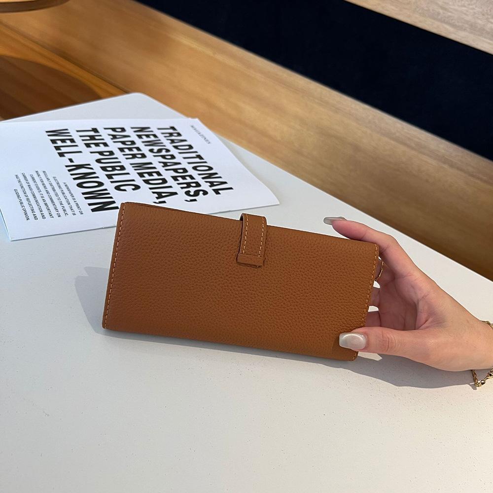 Long Genuine Leather Wallet First Layer Of Cowhide Women Wallets Clutch Bags Branded Style H Hasp Billfold High Capacity Phone Purse Without Logo