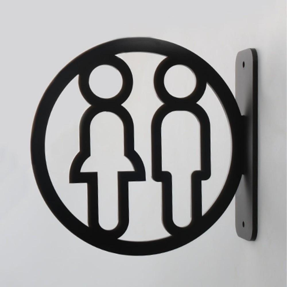 Double-Sided Restroom Guide Detachable Toilet Signs Sleek Finish Washroom Door Sign Schools
