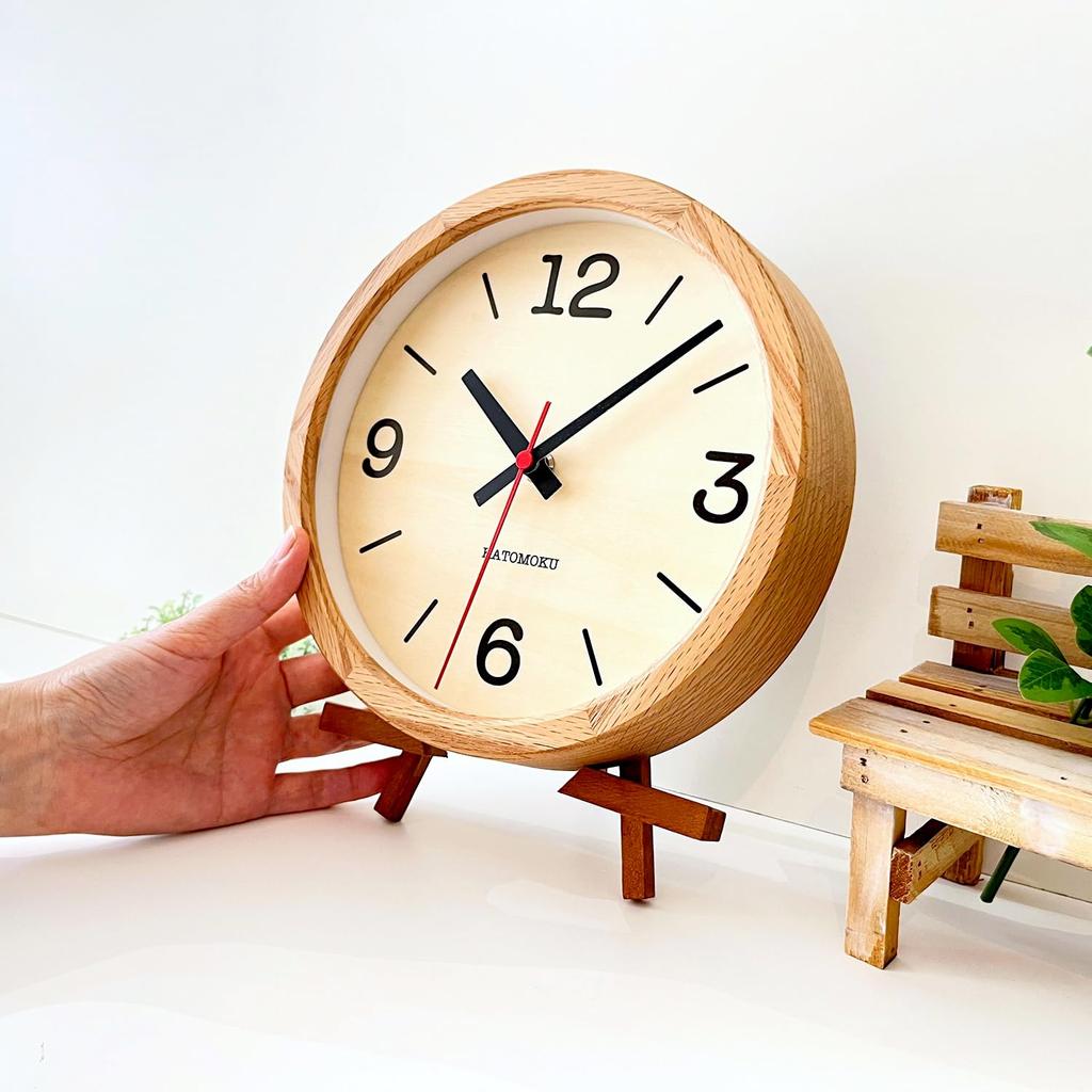 KATOMOKU Muku Clock 20 Oak Wall Clock with Continuous Second Hand km-136OA 220mm (Quartz Clock)