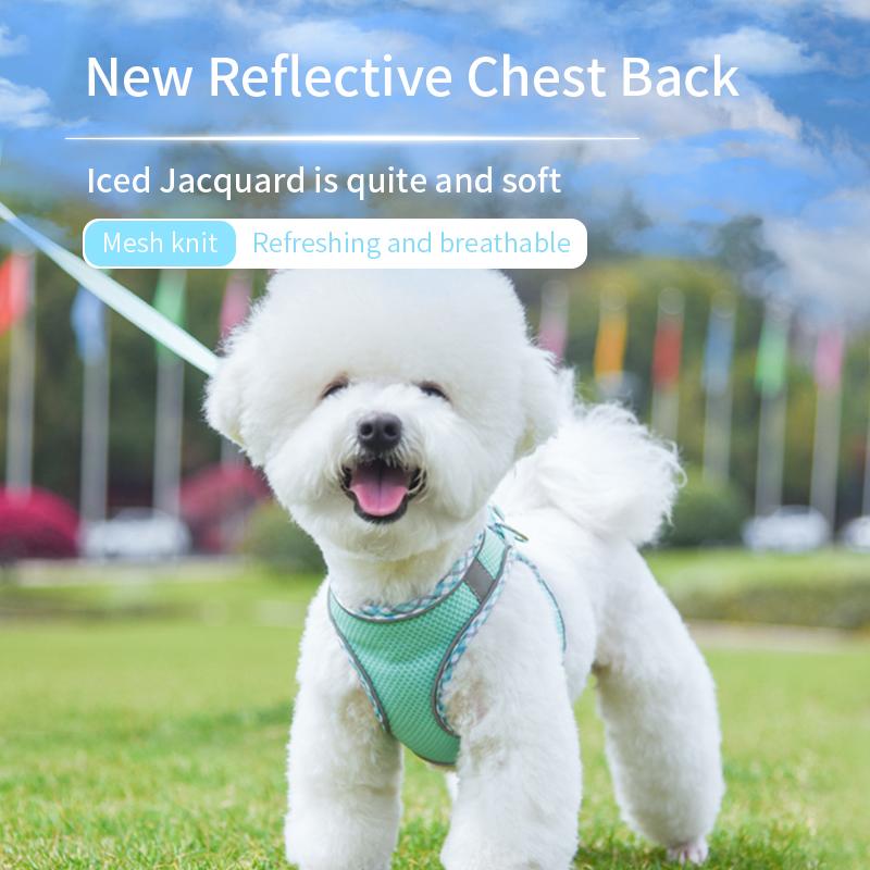 

Dog Cat Harness Vest Chest Rope Set Reflective Breathable Adjustable Pet Harness for Small Medium Dogs Puppy Outdoor Walking XXS 0.5-2kg