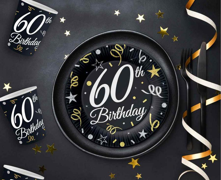 Talerzyki Papierowe 60 Urodziny 18Cm 6Szt.