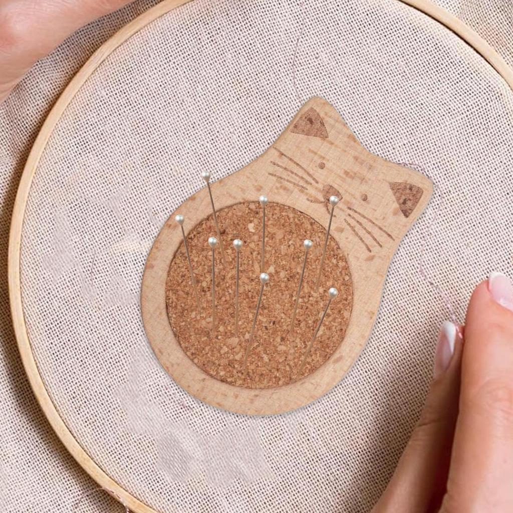 Pincushions For Sewing Cute Wooden Needle Cushion Knitting Accessories For Home Bed Work Mending Embroidery Stitching Thread