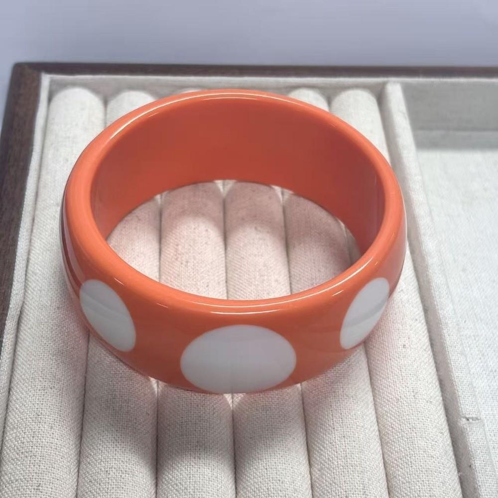Hip Hop Resin Polka Dot Bangles Round Wide Candy Color Bracelets Fashion Jewelry Unisex