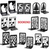 Non-Skid Hollow Out Storage Bookrack Book Stand Book Support Book Ends Desk Organizer Holder