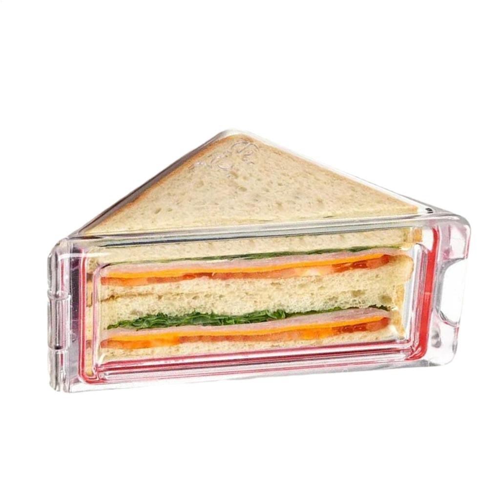 Portable Triangle Sandwich Container Triangular Transparent Cake Storage Plastic Box Reusable Travel Kid Sandwich Airtight Box