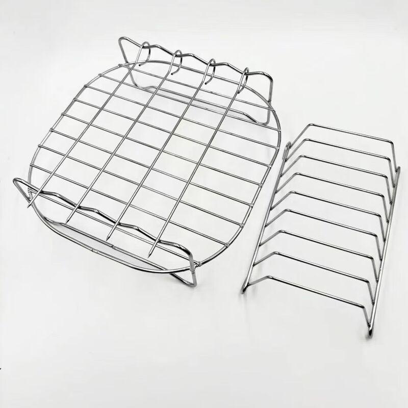 ZISIZ Air Fryer Square Foldable Double-Layer Stainless Steel Rack