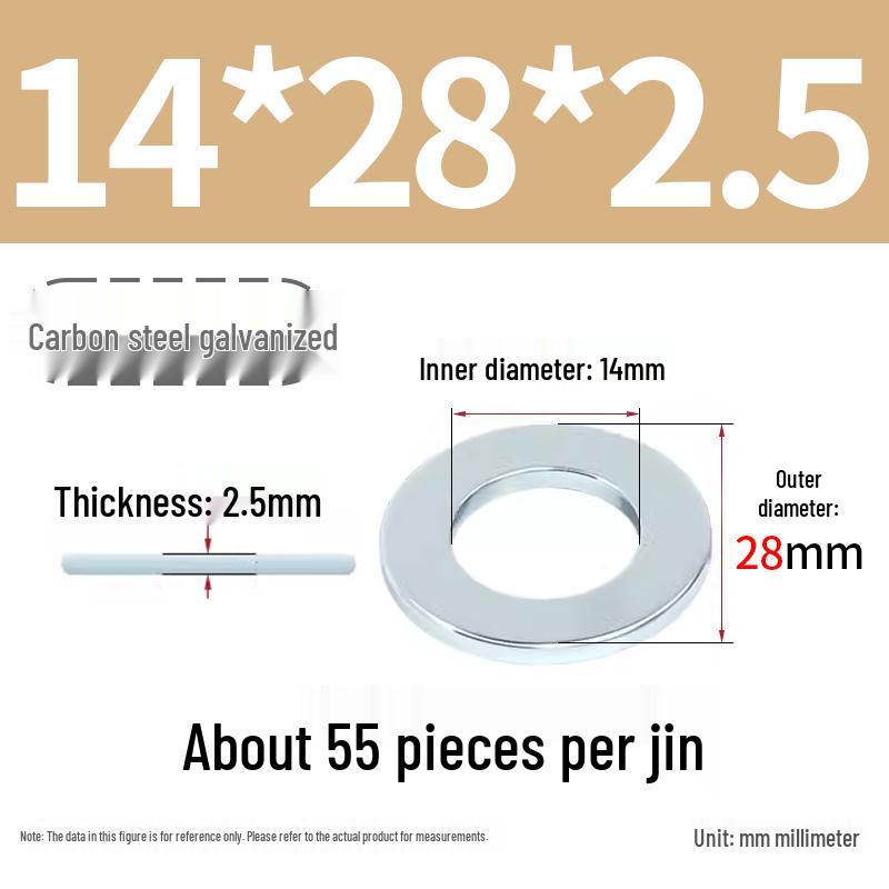 Oversized Thickened Galvanized Iron Flat Washer M2M3456810-M6