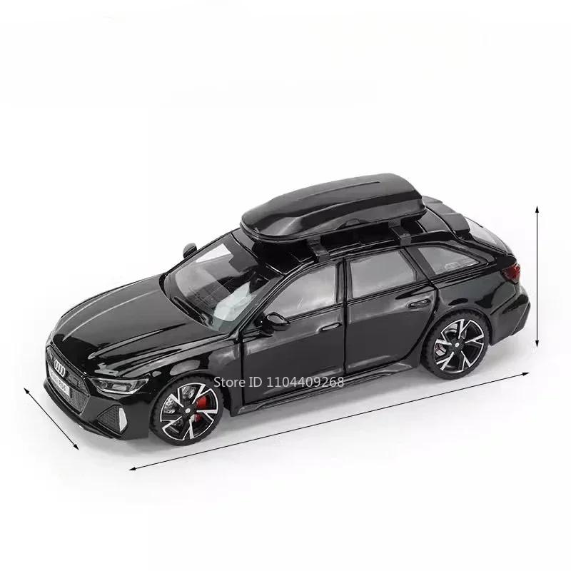 1:32 Maßstab RS7 RS6 Sportwagen Spielzeugmodell Licht Ton Rückzug Diecast Metall Miniaturfahrzeuge Modelle Kinder Desktop Ornamente