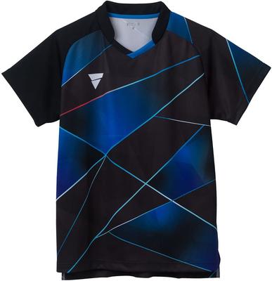 VICTAS Table Tennis Game Shirt V-GS260, Unisex, JTTA Approved, Suitable for Official Matches, Black (1000), Size 2XL, 512211