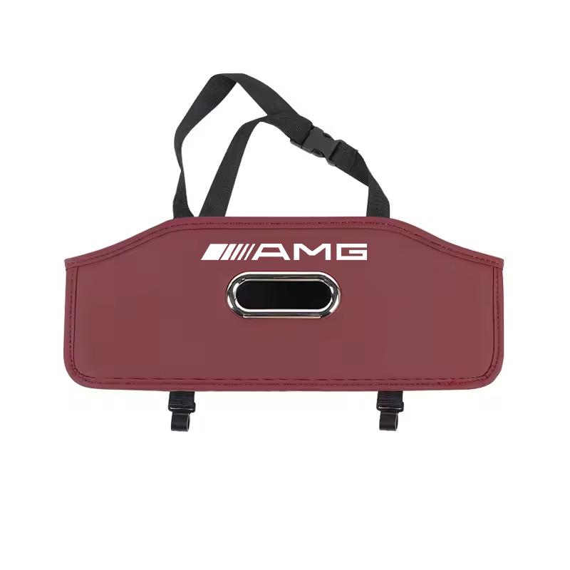 Car Seat Back Storage Box Multi-Functional Tissue Box Cup Holder Hook Storage Box Accessories Car Decal For Mercedes Benz AMG W2