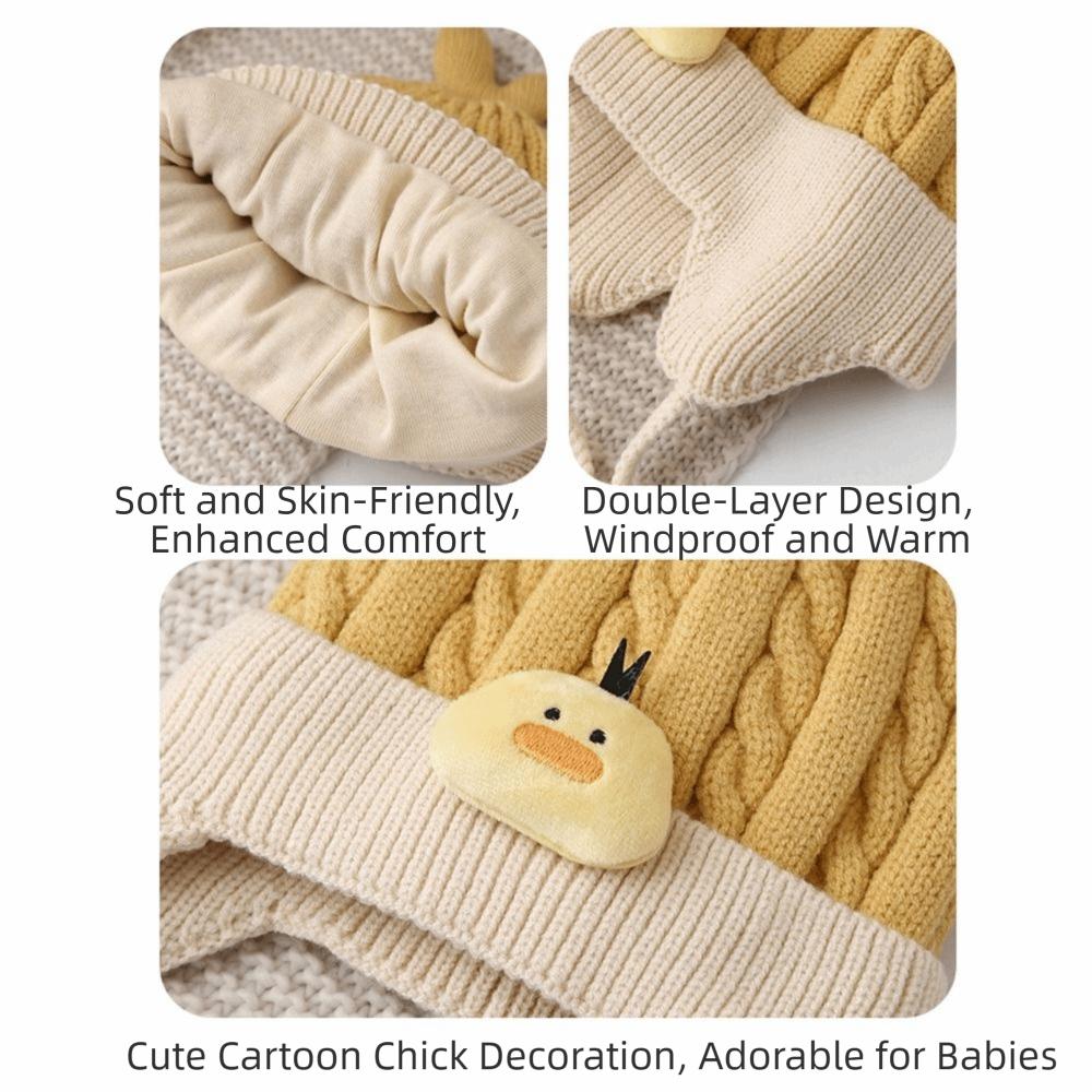 Breathable Toddler's Plush Knitted Hat 6-36 Months Kids Ear Protection Hat  Winter Season